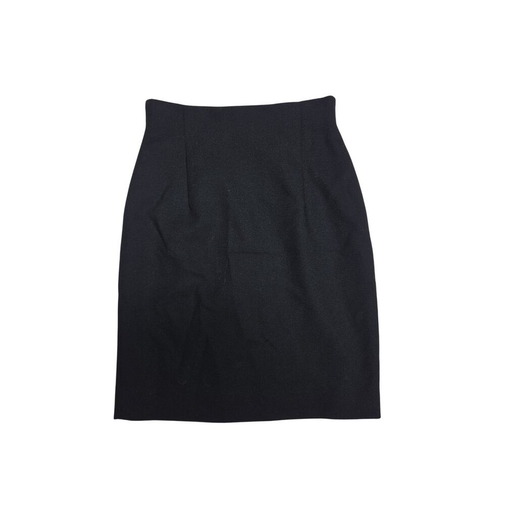 Classic Black 100% Worsted Wool Pencil Skirt Women Size 6 RN 54050